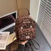 Bolsa Estampa de Leopardo Mini Bolsa de Corrente para Meninas Mochila Nova Moda Versátil Multifuncional Portátil Ombro Transversal
