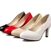 Moda Nova Primavera e Outono Estilo Coreano Bico Redondo Cor Sólida Camurça Salto Alto Sapatos Profissionais para Trabalho Sapatos de Couro Feminino Atacado