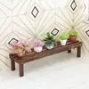 Suporte para flores de camada dupla, piso de madeira maciça antisséptica, suporte para vasos de flores suculentas, varanda, suporte para armazenamento