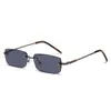 Gafas de Sol de Moda Sin Marco Transfronterizas Nuevas 2025 Gafas de Sol Personalizadas Casuales de Marco Pequeño Borde Cuadrado Pintura de Puntos para Hombres y Mujeres