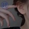 Brincos de Tarraxa Grão de Prata Pura 999 Brincos de Bola de Contas de Prata Femininos Haste de Orelha Pequeno Piercing de Orelha Tendência Feminina