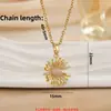 Acero de Titanio No se Desvanece Girasol de Verano Collar de Lujo Ligero para Mujer, Cadena de Clavícula Versátil Simple de Moda Cobre Chapado en Oro de Alta Gama