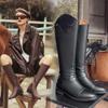 Botas de cavaleiro outono e inverno 2023 Botas de equitação femininas retrô, mas com salto baixo, botas de cavaleiro, botas de tamanho grande
