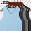 Chaleco sin costuras de seda de hielo para hombre, ropa de verano delgada de color sólido para llevar debajo, para niños de talla grande, para fitness con obstáculos, suéter de secado rápido