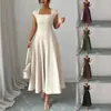 Atacado transfronteiriço de roupas femininas europeias e americanas para lojas independentes da Amazon: novos vestidos longos elegantes com decotes quadrados e mangas curtas