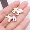 Colgante de Unicornio Pony de Dibujos Animados de Esmalte de Aleación Accesorios para Collar Pendiente Llavero Hechos a Mano DIY
