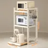 Estante Extensible para Microondas con Altura Ajustable, Estante Multifuncional de Cocina para Arrocera, Horno, Almacenamiento de Electrodomésticos