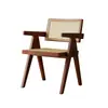OMEAN Chandigarh Madera Maciza Nórdica Ratán Comedor Hogar Silla con Respaldo Retro Diseño Silla de Ocio Madera de Fresno