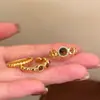 Anel Aberto Retro Maillard Imitação Pedra Olho de Tigre para Outono e Inverno para Mulheres, Fashionável e de Alto Padrão, Empilhável e Versátil