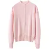 Cárdigan de cachemira con múltiples botones para mujer, nuevo estilo otoño e invierno, corte holgado, cuello semi-alto, camisa base corta abotonada, chaqueta suéter top