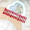 Arte de Unhas Cor Sólida Mais Vendida Vermelho Vinho Olho de Gato Unhas Postiças Pré-Fabricadas Curtas 30 Peças Pontas de Unha Atacado