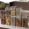 Latas Seladas para Grãos e Cereais, Armazenamento de Cozinha, Alimentos Secos de Grau Alimentício, Potes de Plástico Transparentes, Caixas, Lanches, Latas de Armazenamento de Chá