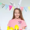 Nuevo Conejo Acrílico de Pascua Clip de Cocodrilo Retráctil Portatarjetas de Identificación de Fácil Extracción Rollo de Regalo Giratorio Hebilla de Fácil Extracción