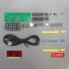 Kit de relógio eletrônico, display de temperatura controlado por luz, relógio de microcontrolador digital LED de quatro dígitos, peças para montagem DIY
