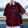 Nueva camiseta de algodón puro de manga corta para hombre, nueva tendencia de verano marca ins cuello redondo holgada casual manga corta camiseta ropa de hombre