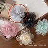 Grampo de Cabelo de Rede de Camélia Feminino Super Fada Presilha Lateral Elegante Presilha de Bico de Pato Estilo Mori Flor de Fada Presilha para Franja Joia