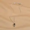 Cadena para clavícula elegante con baño de oro real, diseño de nicho femenino, collar de astronauta, collar de personalidad hip hop, joyería al por mayor