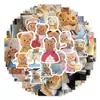 128 Piezas de Pegatinas de Oso Mantequilla, Muñecos de Oso Popular Lindos de Celebridad de Internet, Pegatinas para Funda de Teléfono y iPad DIY