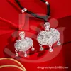 Nuevo Candado Auspicioso de Plata de Ley 999 Plata para Pies Candado de Larga Vida Artesanía de Dibujo Hueco Candado Auspicioso Ruyi para Regalo de Amigos
