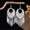 [Selección Premium] Pendientes Estilo Étnico de Minorías Vintage con Plata de Minorías Étnicas, Pendientes Largos Colgantes Florales Estilo Bohemio Único