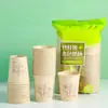 Copo de papel de fibra de bambu, descartável, simples, espessado, para uso doméstico, copo de papel para café, copo de chá para escritório comercial