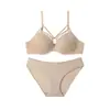 Comércio Exterior Sutiã Sexy Feminino, Lingerie Tipo Base, Minimiza Seios Grandes, Conjunto Sem Costura com Sustentação e Anti-Queda Atacado