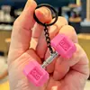 Serie Creativa de Deportes y Fitness Llavero de Mancuerna con Barra de Metal Pequeño Regalo de Entrenamiento Deportivo para Niños y Niñas Colgante para Mochila