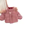 Chaqueta de algodón a cuadros rojos y blancos para niños, abrigo cálido de invierno, diseño lindo de dibujos animados, atuendo kawaii, ropa de algodón para niños medianos y pequeños, moderna