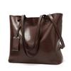 Directo de Fábrica Guangzhou Bolso de Cuero Aceitado para Mujer 2020 Nuevo Gran Capacidad Simple Bolso de Hombro Grande Cruzado Portátil Bolso Tote