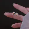Brincos de Flor de Prata Pura S999 para Mulheres, Design Simples e Único, Pequenos Brincos de Margarida, Adequados para Dormir Sem Retirá-los
