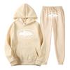 Conjunto de Moletom Ilha de Alcatraz Comércio Exterior Fio Novo Barra Larga Casual Esportivo Masculino e Feminino Calça de Moletom crtz