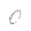 J1301 Anillo de Plata de Ley 925 Estilo K con Esmalte que No se Desvanece, Elegante de Nicho, Exquisito y de Gama Alta Anillo de Dedo Índice con Esmalte de Goteo para Mujeres