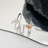 Anillo de cadena larga retro transfronterizo europeo y americano, moda punk, colgante de cruz, anillo para el dedo, pulsera geométrica