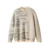 Suéter de Moda Irregular Desgastado Tie-Dye para Hombres y Mujeres, Nuevo Jersey de Punto Pullover con Diseño Holgado y Chaqueta de Peluche de Ciervo