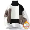 Venta Caliente Transfronteriza Suéter Holgado de Punto para Hombre de Cuello Alto Medio Ropa de Punto para Hombre Talla Grande Directo del Fabricante