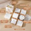 Caja de joyería de polvo blanco bolsa de franela traje estilo ins tapa cielo y tierra bolsa de tela para almacenamiento de joyería caja de cajón en stock al por mayor
