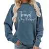 Comércio Exterior Suprimento Transfronteiriço Viagem É Minha Terapia Moletom Feminino com Gola Redonda Estampado Tamanho Europeu Casual Caimento Solto