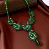 Brincos Colar de Gota com Diamantes Incrustados em Agulha de Prata Corrente de Suéter Vintage Conjunto de Joias de Moda Personalizado
