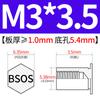 Yishenglong Pernos Remachables para Agujero Ciego de Acero Inoxidable Tuercas Remachables Placa de Presión Hexagonal Rosca Bsos-M3M4