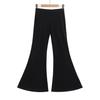 Top de tubo de color sólido, chaleco, top de dos piezas de manga larga, Pure Lust Hottie Cintura elástica Ajustado Pantalón microacampanado Traje
