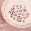 Celebridad en línea Aurora Fantasma morado fondo puntiagudo Diamante gota de agua grande corazón de melocotón corazón torcido diamante Super Brillante accesorios con forma taladro de uñas al por mayor