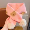 Cachecol de Pelúcia Infantil de Inverno para Meninos e Meninas, Espessado, à Prova de Vento, Aquecedor de Pescoço Quente, Cachecol Cruzado de Desenho Animado Fofo para Bebês