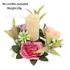 Anillo de vela simulado de tres colores Decoración del hogar estilo europeo Arreglo de mesa de boda Portavelas Adorno floral