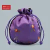 10YJGZ Bolsa de Seda Bordada com Cordão para Frutas de Canto Arredondado Bolsa para Joias Bolsa para Relíquias Culturais Bolsa de Noz Bolsa para Contas de Oração Bolsa de Estilo Antigo