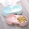 Tazón ovalado de paja de trigo para mascotas de doble compartimento, para utensilios de alimentación de gatos y perros, tazón de doble propósito para arroz, suministros para mascotas
