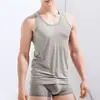 Roupa Exterior Esportiva de Secagem Rápida Masculina Sem Mangas Ombro Largo Malha de Seda Gelada Masculina Extra Grande e Gordo Ultra Fino Respirável Colete