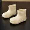 Botas de Lluvia de Caña Media Color Caramelo para Mujer Estilo Coreano Transfronterizo Moda Estudiantil Botas de Lluvia para Mujer Ropa Exterior Camping Antideslizante Plataforma Zapatos para Agua