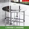 Mesa redonda grande plegable de acero inoxidable engrosado con plato giratorio para uso doméstico, comercial, hotelero, restaurante al aire libre