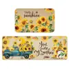 Tapete Estilo Pastoral Daifa TEMU Tapete de Cozinha Amazon Tapete Decorativo de Chão Flor de Girassol Tapete de Entrada
