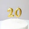 Vela Digital Criativa Dourada em Formato de Balão 520 Dia dos Namorados Decoração de Bolo de Primeiro Aniversário Infantil Plug-In